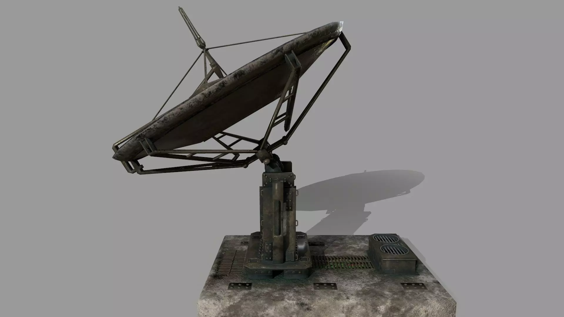 satellite dish Low-poly 3D model_0