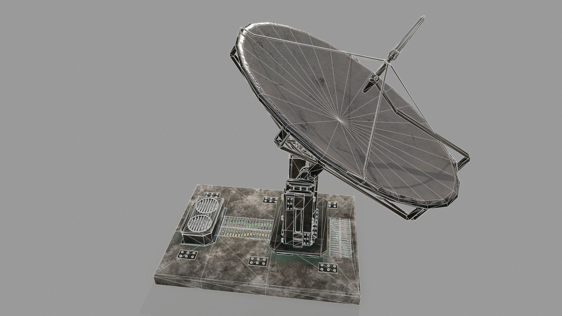 satellite dish Low-poly 3D model_18