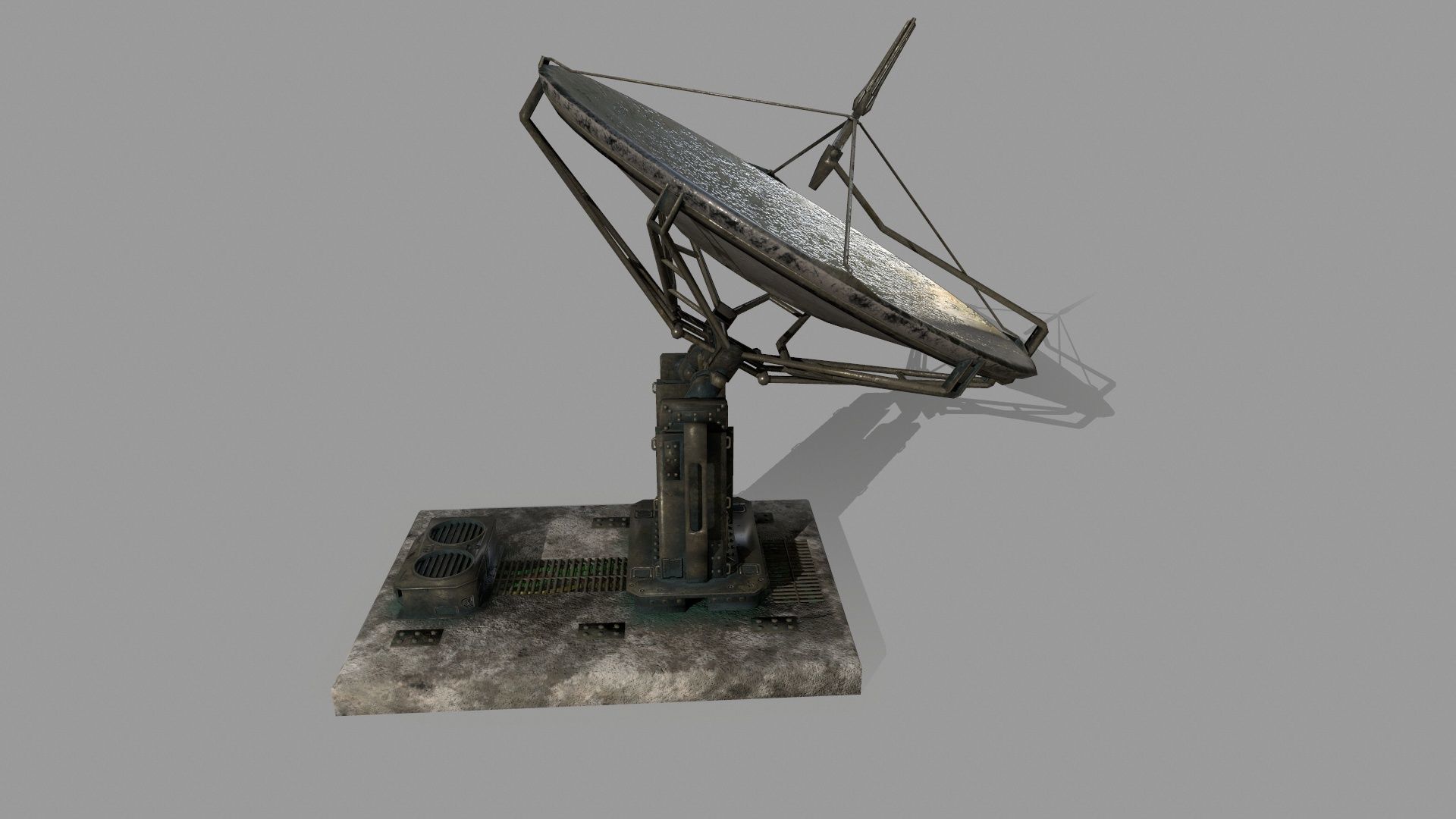 satellite dish Low-poly 3D model_10