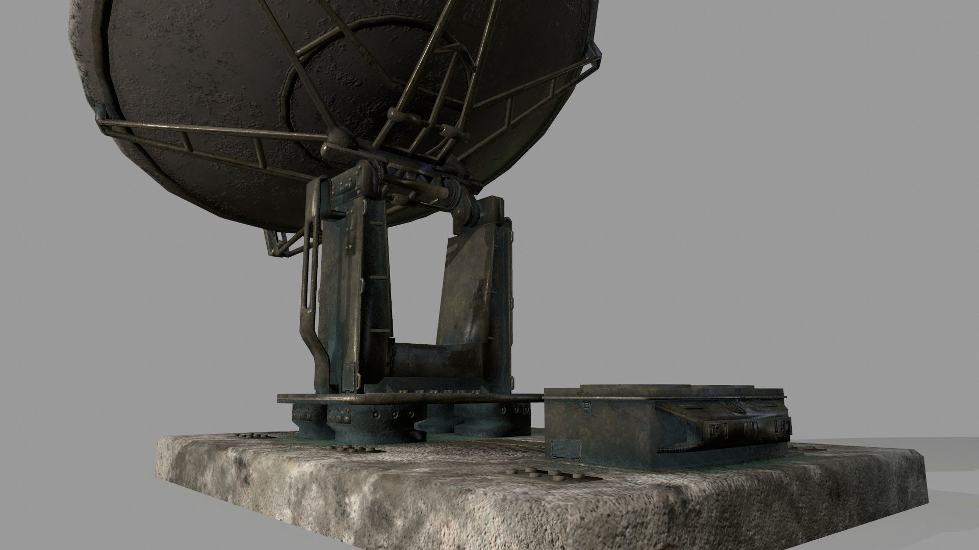 satellite dish Low-poly 3D model_4