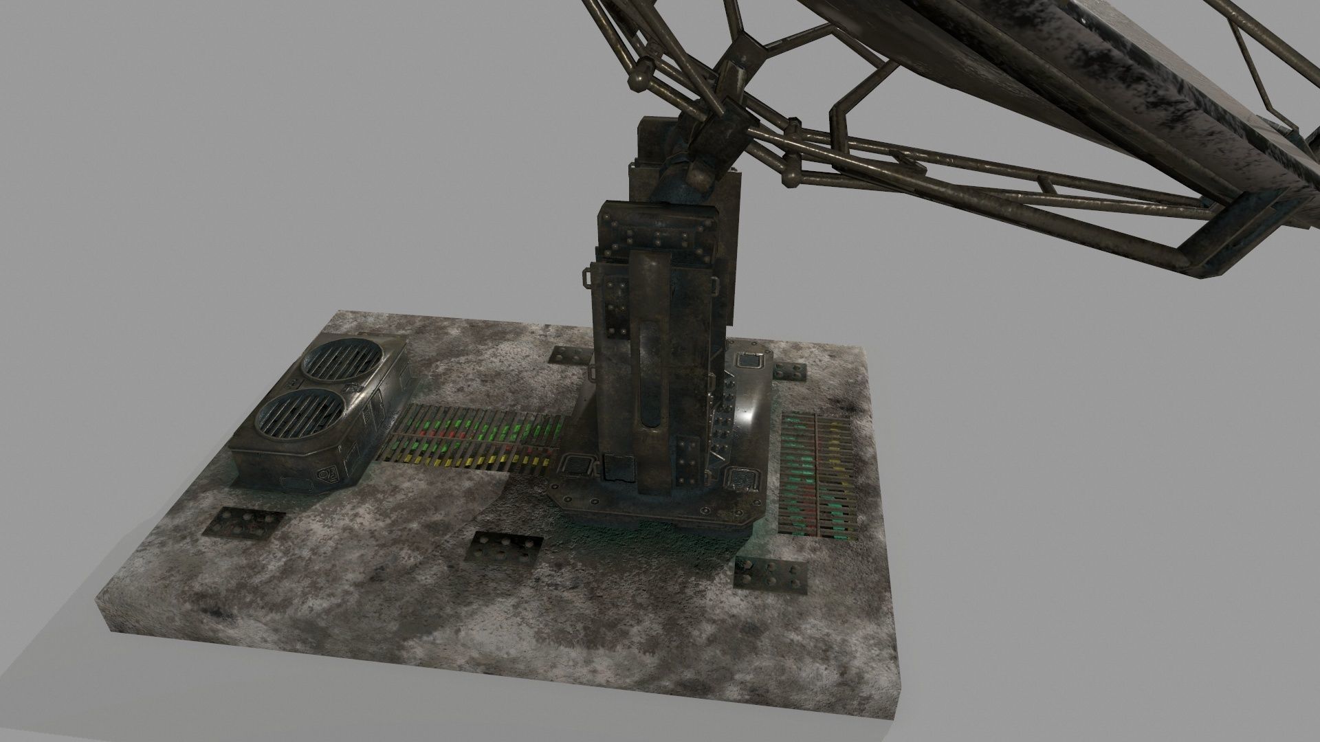 satellite dish Low-poly 3D model_2