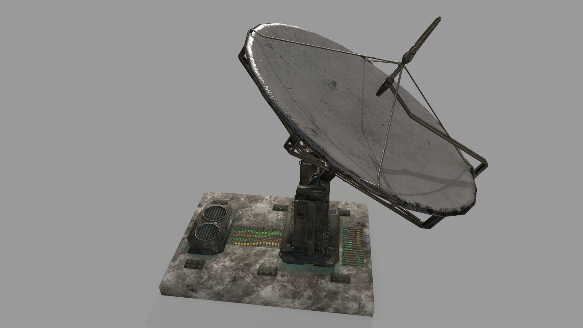 satellite dish Low-poly 3D model_17
