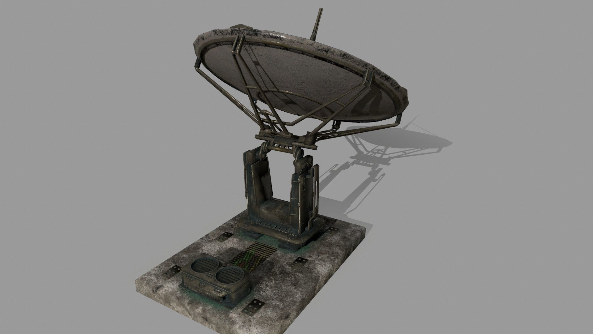satellite dish Low-poly 3D model_11