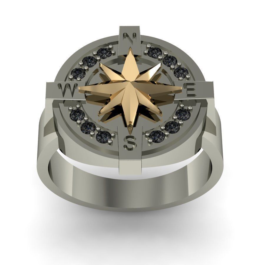  male ring compass  3D print model_2