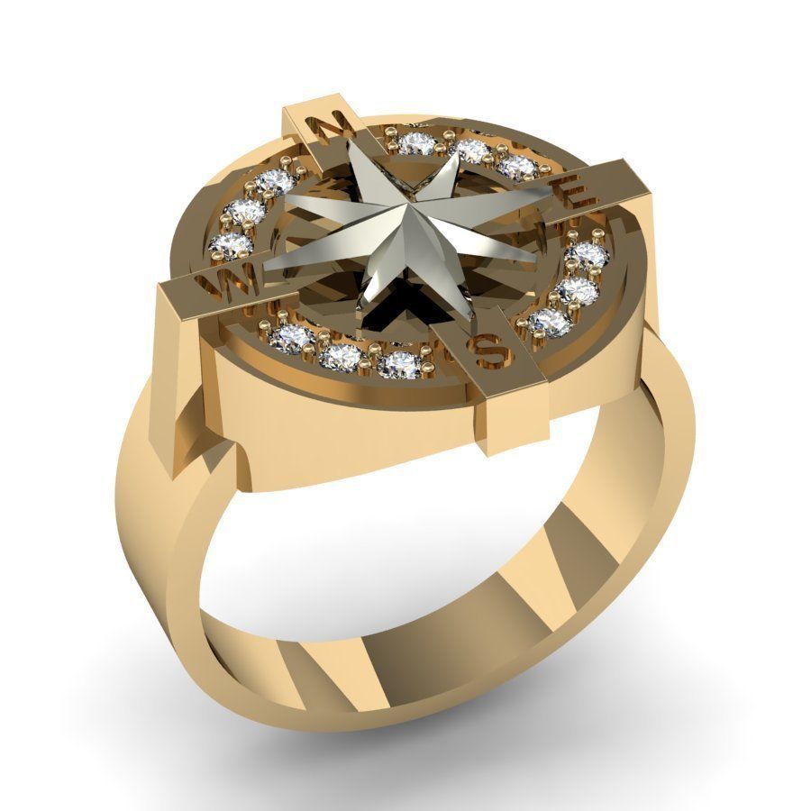  male ring compass  3D print model_1