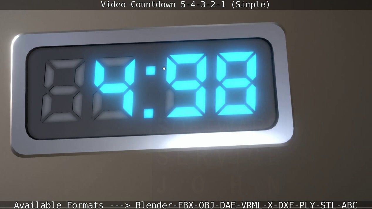 5-4-3-2-1-Video-Countdown-Simple-Version digital Low-poly 3D model_34