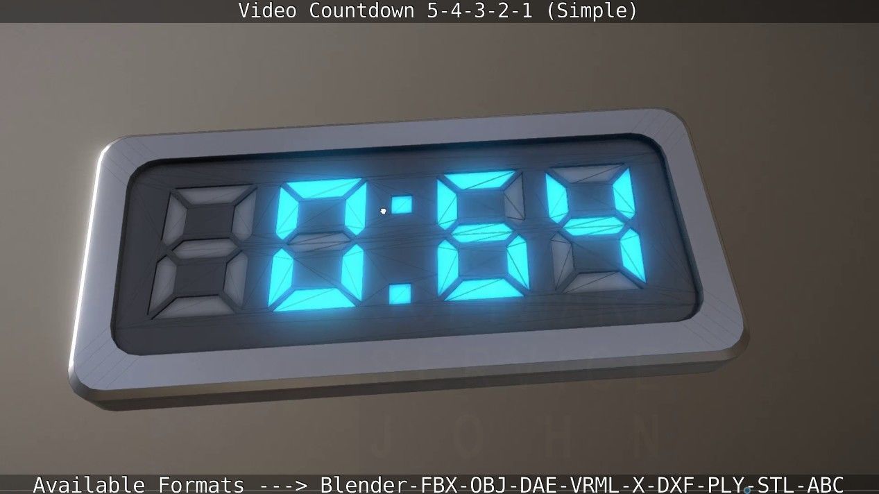 5-4-3-2-1-Video-Countdown-Simple-Version digital Low-poly 3D model_118