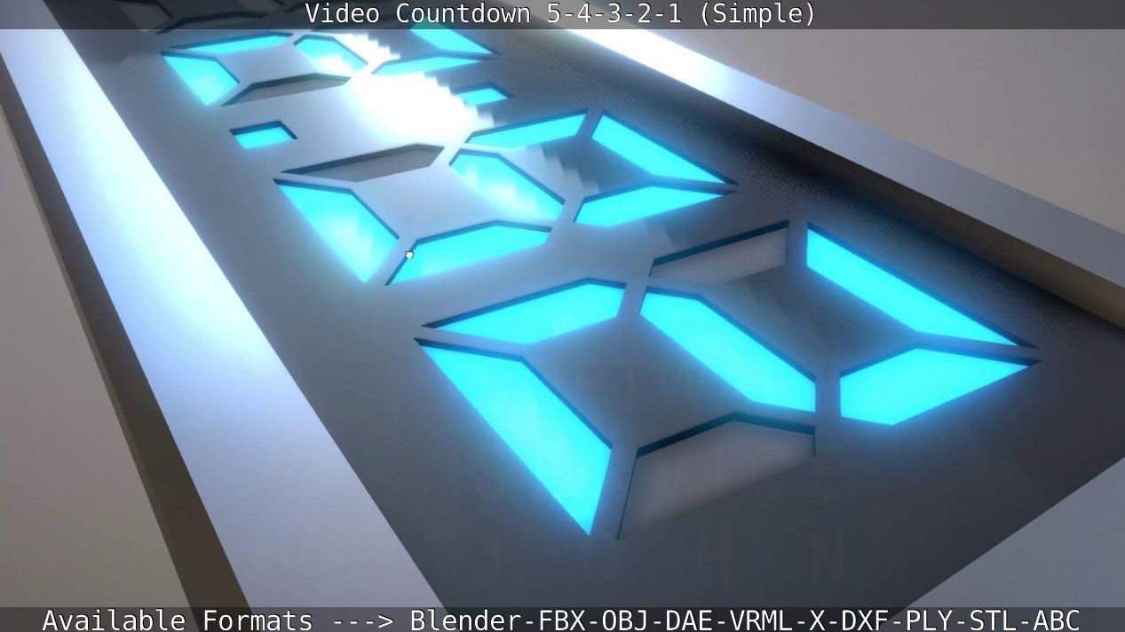 5-4-3-2-1-Video-Countdown-Simple-Version digital Low-poly 3D model_26