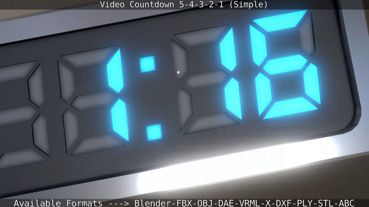 5-4-3-2-1-Video-Countdown-Simple-Version digital Low-poly 3D model_30