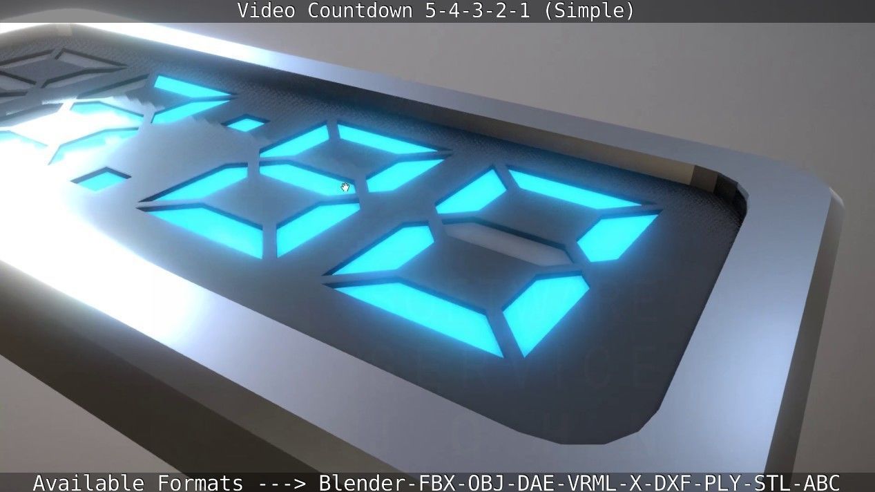 5-4-3-2-1-Video-Countdown-Simple-Version digital Low-poly 3D model_24