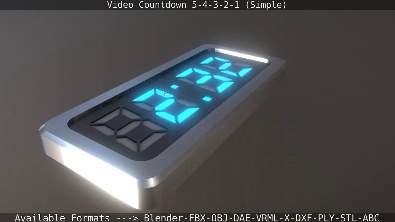 5-4-3-2-1-Video-Countdown-Simple-Version digital Low-poly 3D model_15