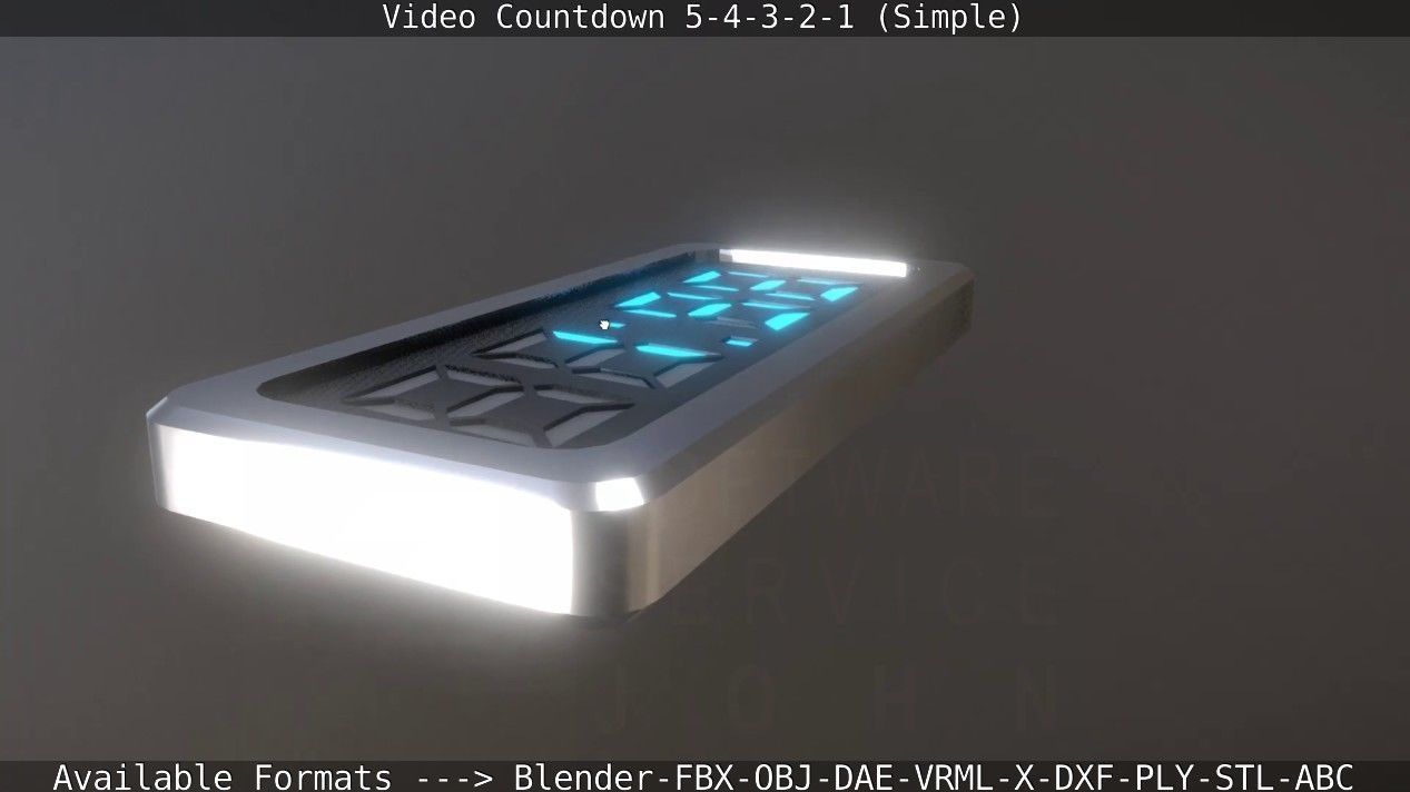 5-4-3-2-1-Video-Countdown-Simple-Version digital Low-poly 3D model_16