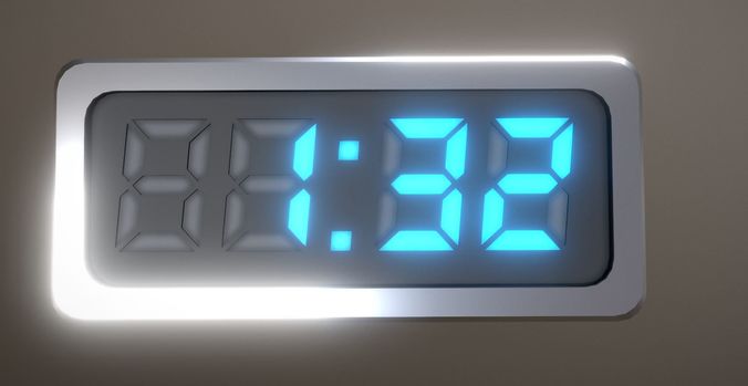 5-4-3-2-1-Video-Countdown-Simple-Version digital clock with n... Low-poly 3D model
