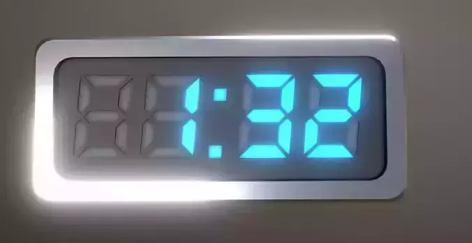 5-4-3-2-1-Video-Countdown-Simple-Version digital clock with n... Low-poly 3D model