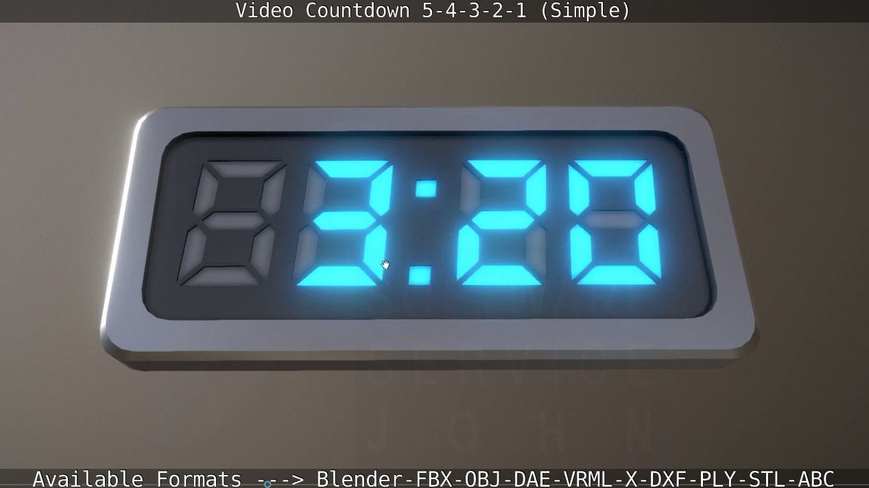 5-4-3-2-1-Video-Countdown-Simple-Version digital Low-poly 3D model_13