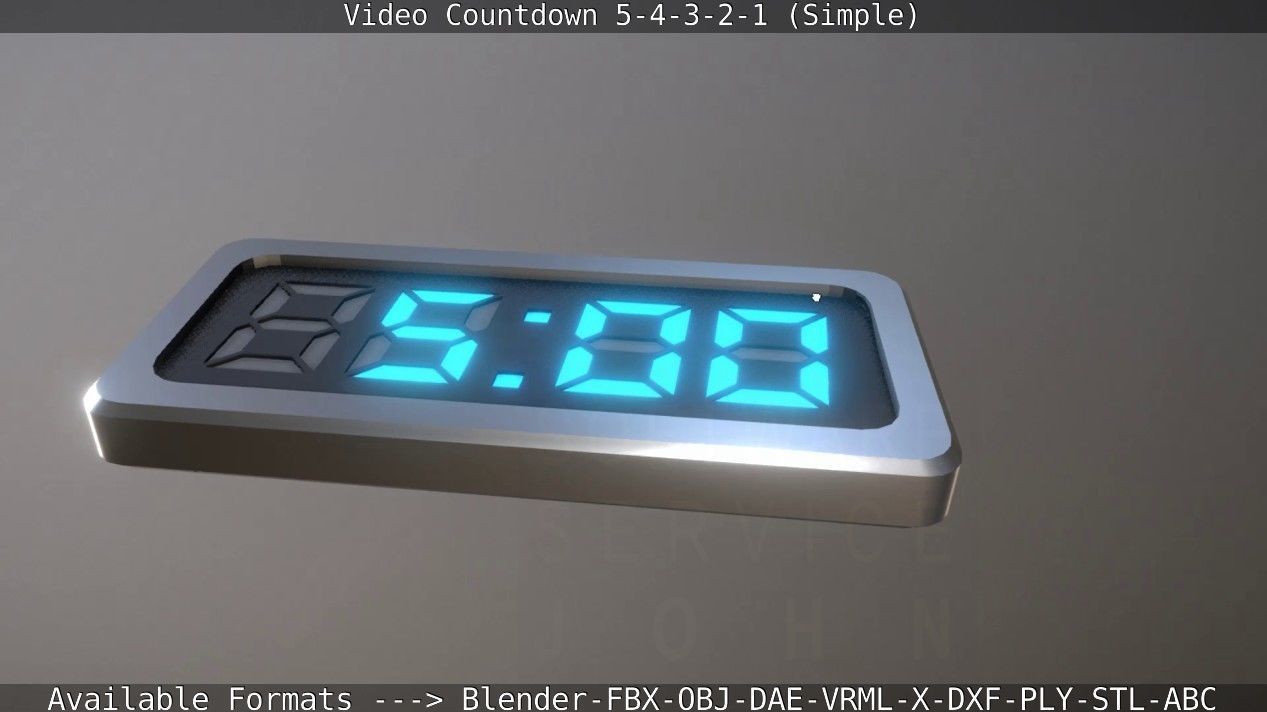 5-4-3-2-1-Video-Countdown-Simple-Version digital Low-poly 3D model_46