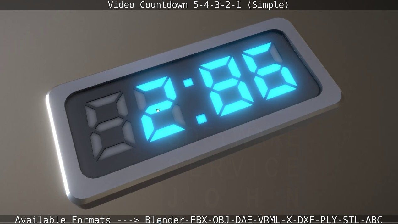 5-4-3-2-1-Video-Countdown-Simple-Version digital Low-poly 3D model_14