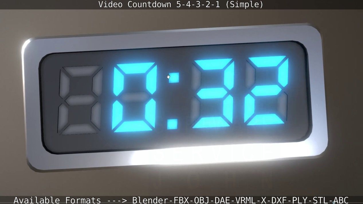 5-4-3-2-1-Video-Countdown-Simple-Version digital Low-poly 3D model_32