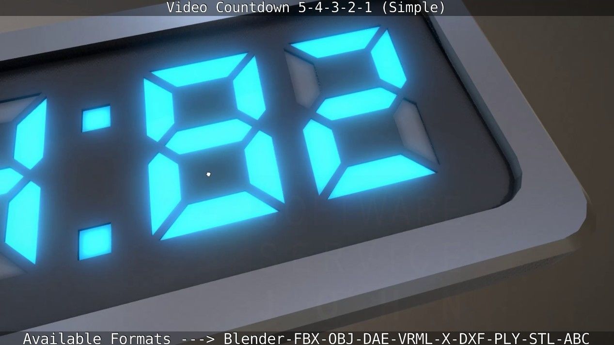 5-4-3-2-1-Video-Countdown-Simple-Version digital Low-poly 3D model_22