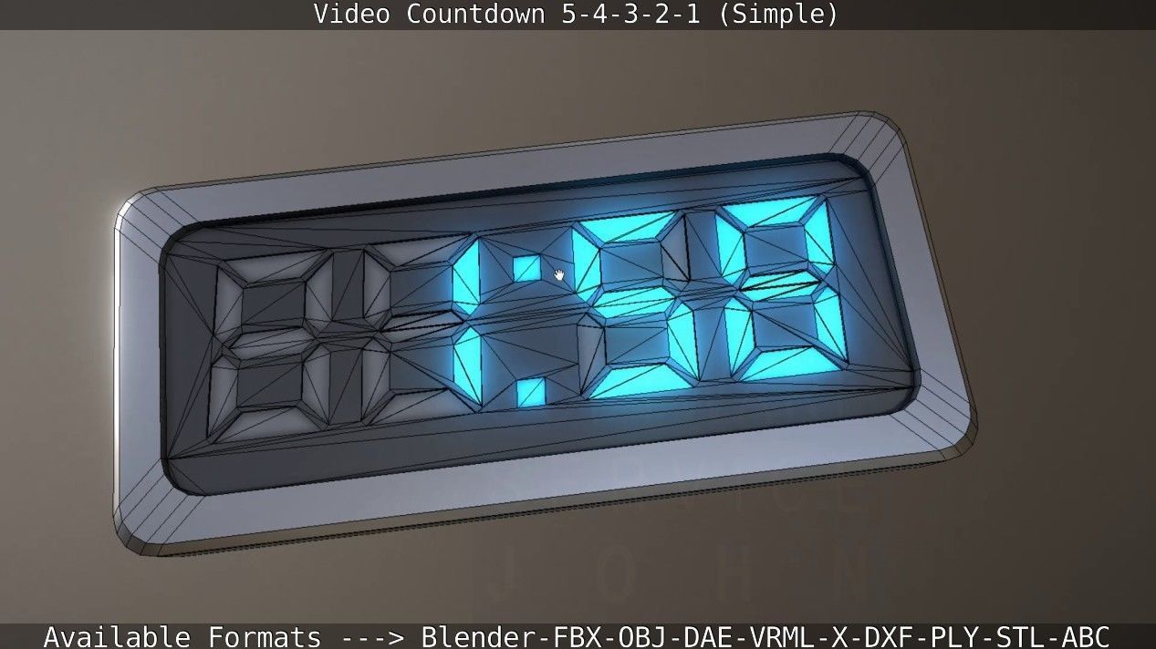 5-4-3-2-1-Video-Countdown-Simple-Version digital Low-poly 3D model_116