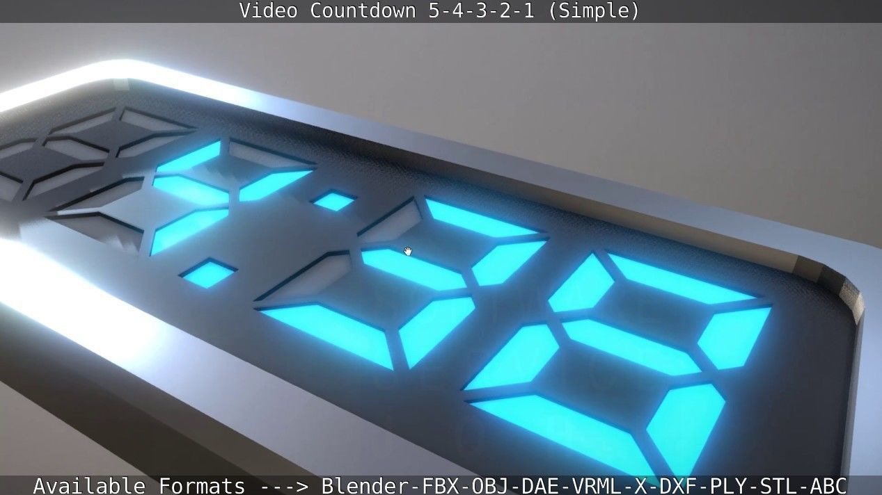 5-4-3-2-1-Video-Countdown-Simple-Version digital Low-poly 3D model_23