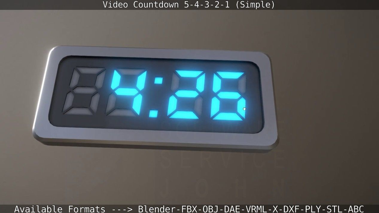 5-4-3-2-1-Video-Countdown-Simple-Version digital Low-poly 3D model_48