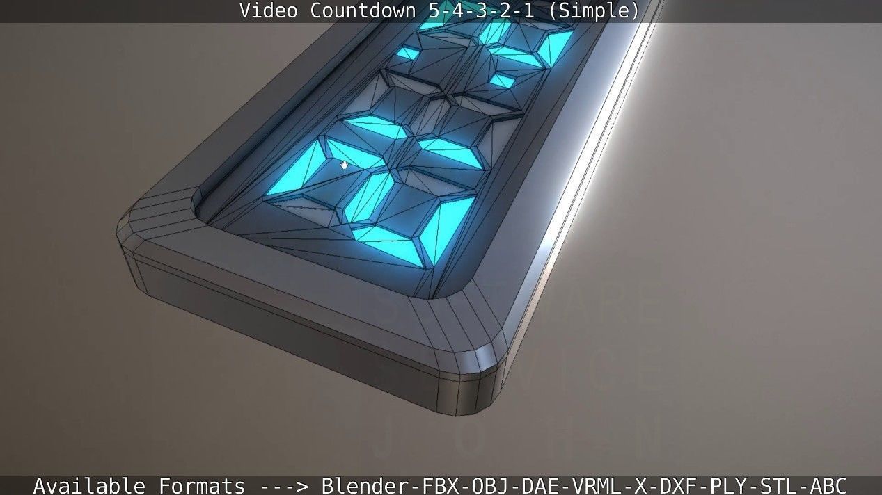 5-4-3-2-1-Video-Countdown-Simple-Version digital Low-poly 3D model_65