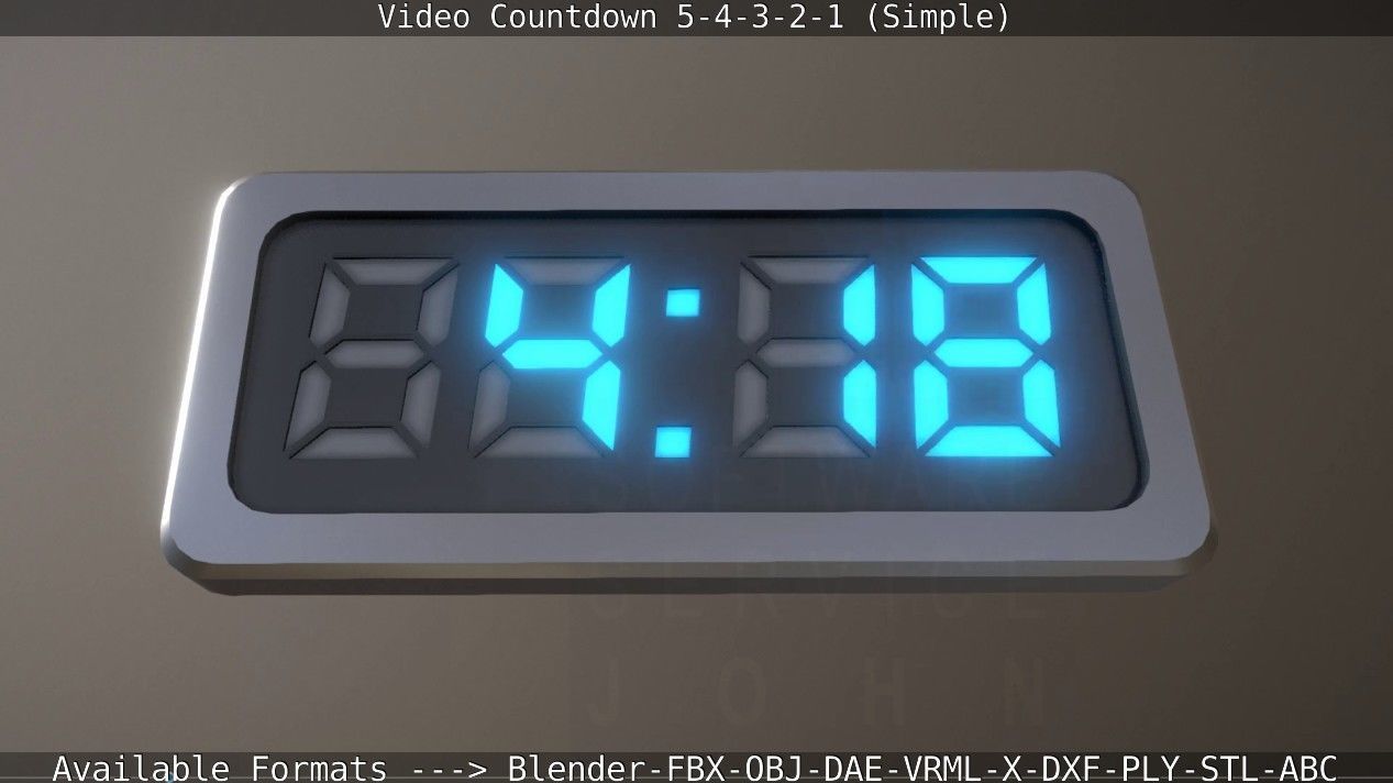 5-4-3-2-1-Video-Countdown-Simple-Version digital Low-poly 3D model_11