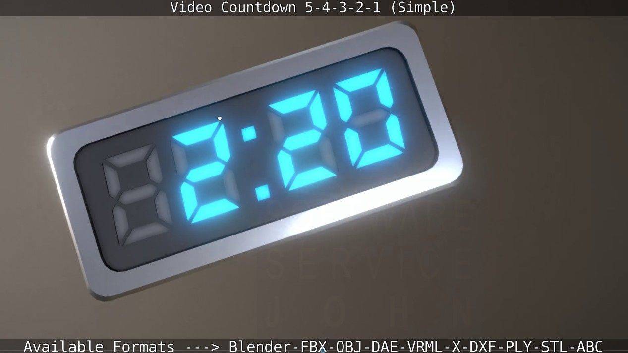 5-4-3-2-1-Video-Countdown-Simple-Version digital Low-poly 3D model_40