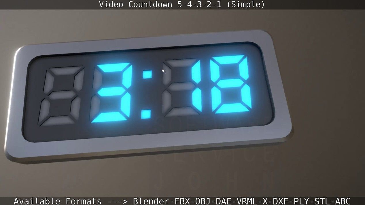 5-4-3-2-1-Video-Countdown-Simple-Version digital Low-poly 3D model_38