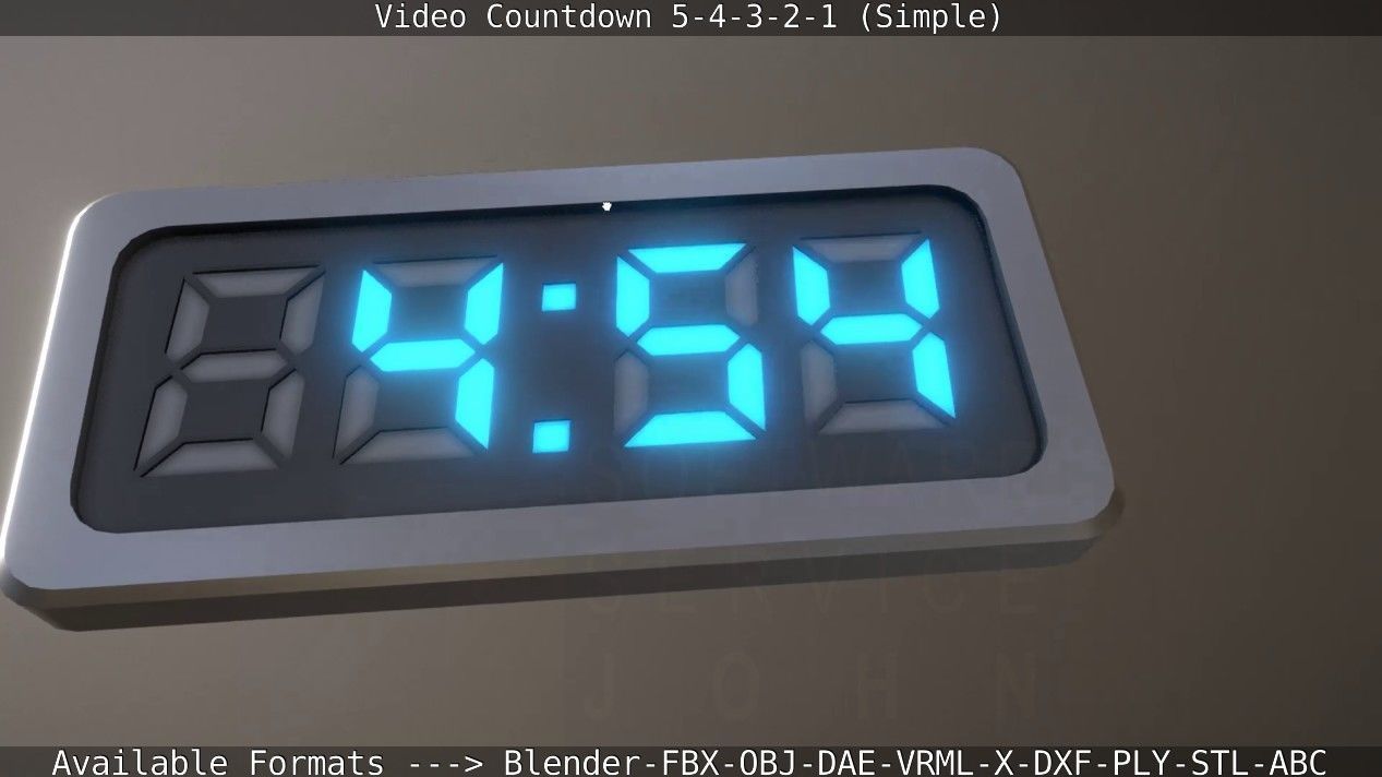 5-4-3-2-1-Video-Countdown-Simple-Version digital Low-poly 3D model_35