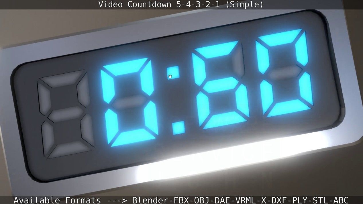 5-4-3-2-1-Video-Countdown-Simple-Version digital Low-poly 3D model_31