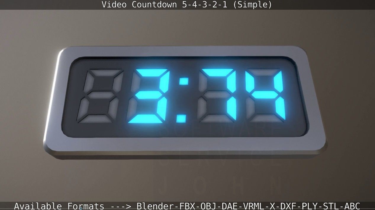 5-4-3-2-1-Video-Countdown-Simple-Version digital Low-poly 3D model_12