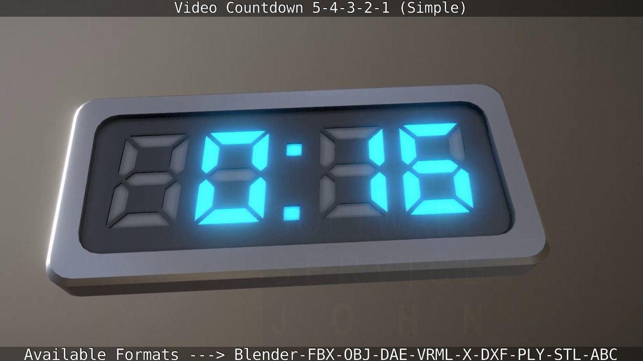 5-4-3-2-1-Video-Countdown-Simple-Version digital Low-poly 3D model_119