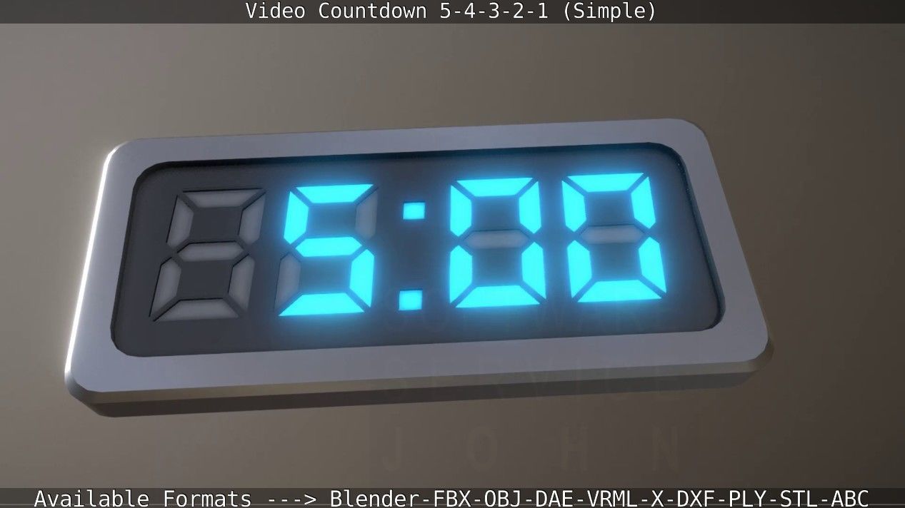 5-4-3-2-1-Video-Countdown-Simple-Version digital Low-poly 3D model_120