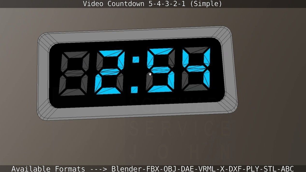 5-4-3-2-1-Video-Countdown-Simple-Version digital Low-poly 3D model_89
