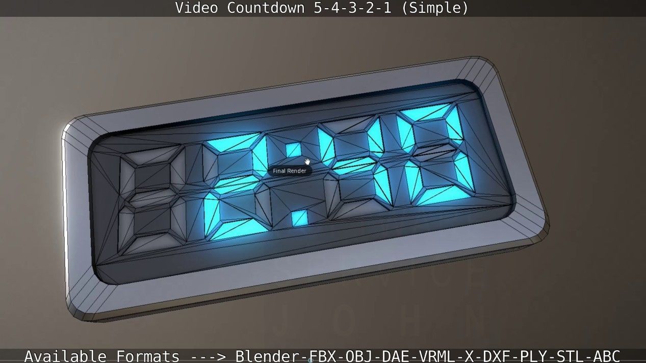 5-4-3-2-1-Video-Countdown-Simple-Version digital Low-poly 3D model_114