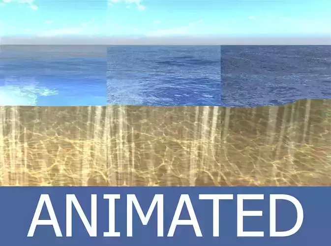Ocean 3D with water and waves 3D model