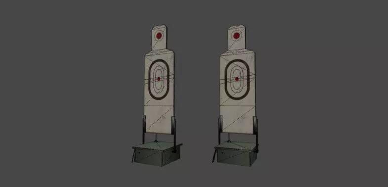 Target at the shooting range Low-poly 3D model_0