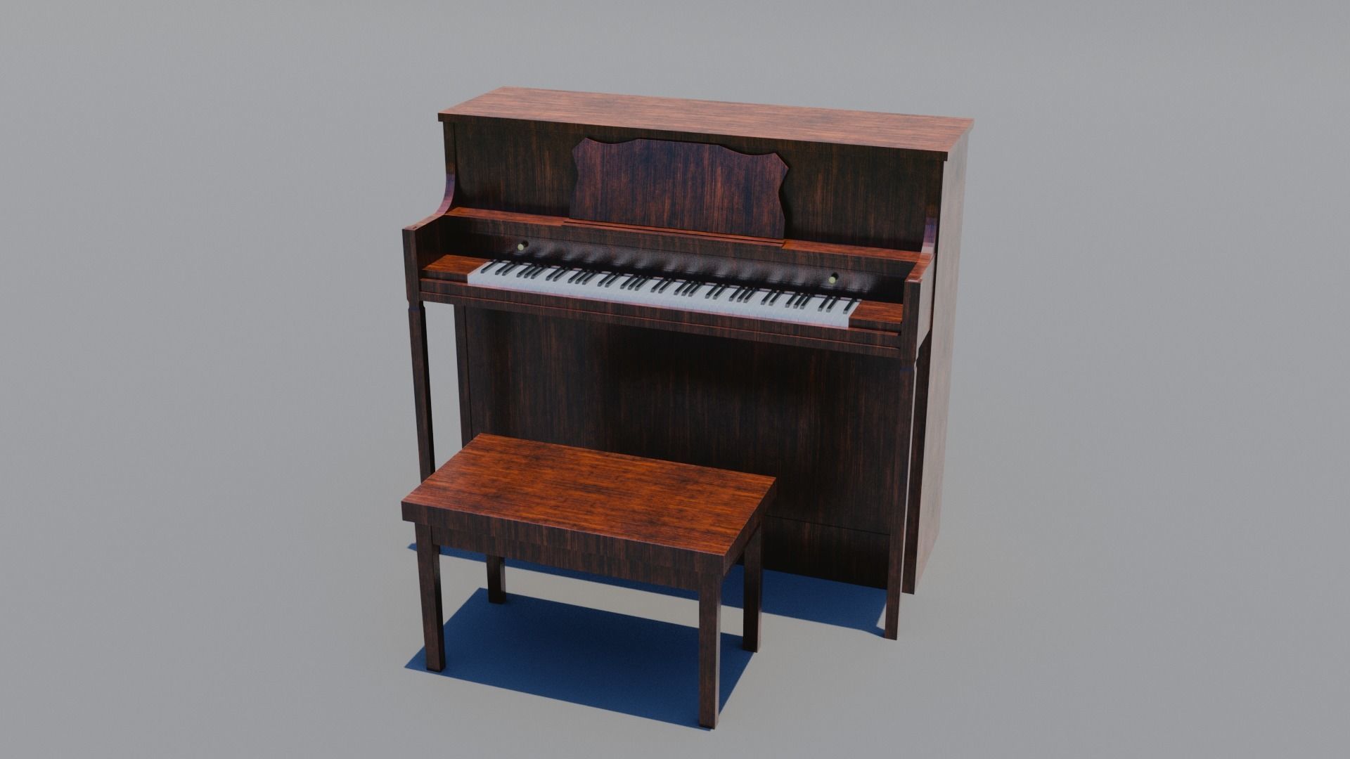 Upright Piano 3D model_2