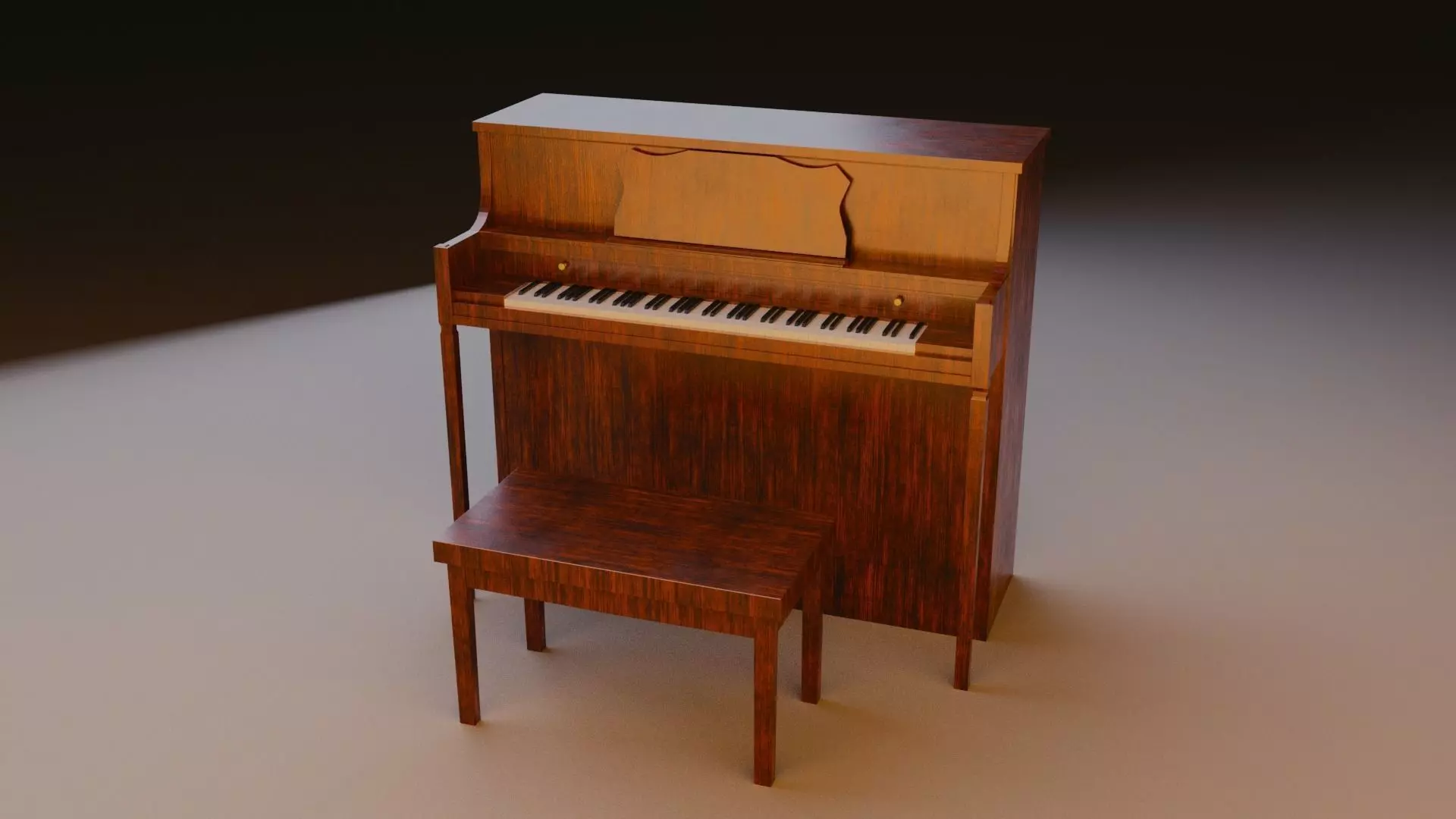 Upright Piano 3D model_0