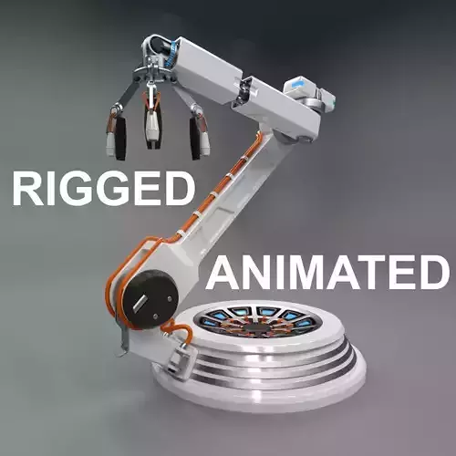 3D Futuristic Robotic Arm Rigged animated