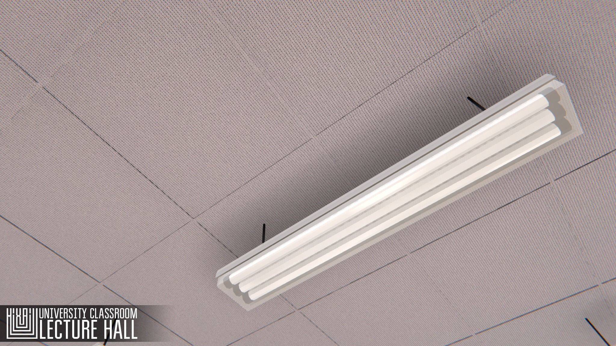 University Classroom - lecture hall Low-poly 3D model_8