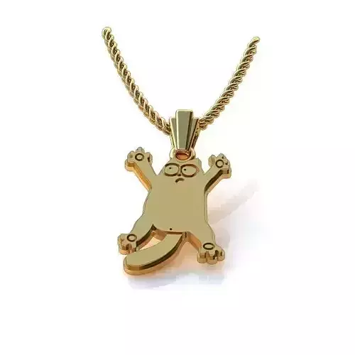 Cartoon Shaped Glod Pendant With Diamonds