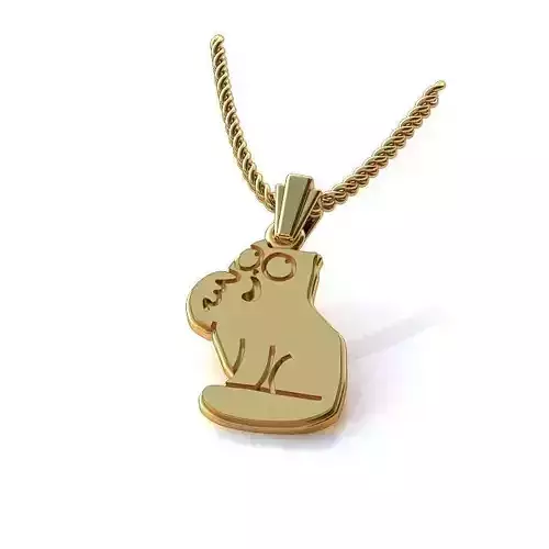 Cat Shaped Gold Pendant