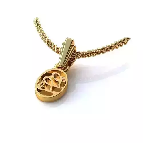 Oval Shaped Gold Pendant