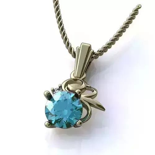 White Gold Pendant With Gem