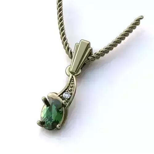 White Gold Pendant With Sapphire