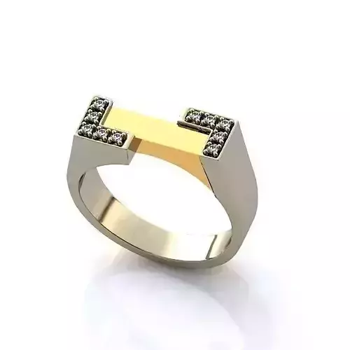 Multi Metal Ring With Diamonds 24