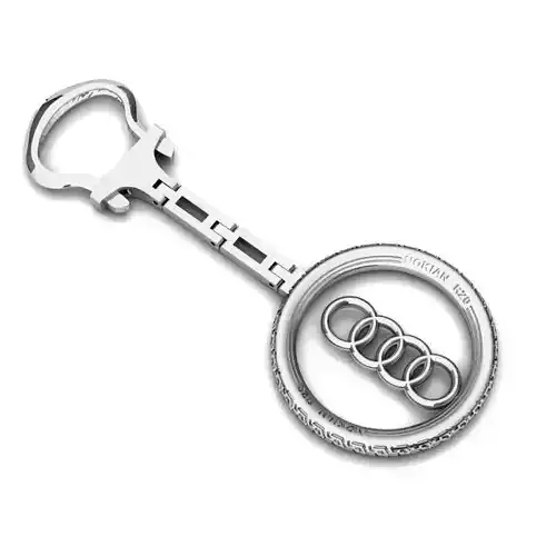 Audi Logo Silver Pendant 3D print model